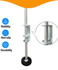Heavy Duty Ladder Leveler Set Of 4 With Engraved Anti Slip Pattern Silicone Pad Bottom Steel Poles Adjustable Extension