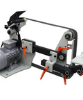 Professional Variable Speed Belt Sander And 72 Inch Belt Grinder Including Three Grinding Wheels For Knifemaking And Blade Sharpening 1500 Watt Hefty Legit Build with motor and adjustable parts.