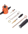 360 Degree Double Head Sheet Metal Cutter And Drilling Tool Electric Nibbler Attachment with accessories, orange and silver tools