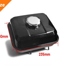 Gas Tank Carburetor Kit For 212cc 196cc 6.5HP Go Kart Mini Bike Engines Upgrade, black tank with cap, 210x235mm dimensions