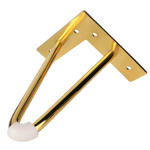 Solid As A Rock Premium Gold Hairpin Desk Legs 4 Pack Heavy Duty Steel Furniture Feet Replacement For Couches Side Tables And Cabinets 250mm Tall No Sweat Install shiny gold hairpin leg with rubber pad