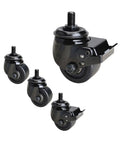 Heavy Duty 3-Inch M16x25mm Nylon Caster Set Of 4 With Brakes 2 Swivel 2 Fixed Industrial Grade Wheels For Quiet Smooth Mobility And Easy Equipment Transport On Job Site, black