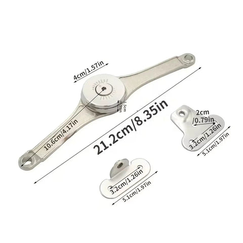 Two Pack Hydraulic No Slam Soft Close Cabinet Hinges Adjustable Lift Up Flap Stay Supports dimensions labeled