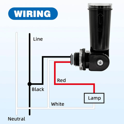 Wiring diagram for Two Pack Automatic Outdoor Light Sensor Switches With Photoelectric Control For Dusk Till Dawn Exterior Lighting