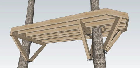 8x15 Foot Tree Bracket Kit For Wood Projects Not Included, Beefy Built To Last Outdoor Support System With 2 Static Brackets 2 Double Knee Braces 8 Rugged Three Eighths By Four Inch Structural Screws And Galvanized Hardware