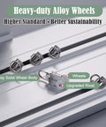 Three In One Curtain Track System With Rod, Valance, And Light Belt, Ceiling Mount Or Optional Install, Quiet Smooth Pulleys For No Fuss Operation, No Drama Noise, Pure White Finish, Ideal Living Room Or Bedroom Room Divider Solution. Heavy-duty alloy wheel curtain track with upgraded rivet.