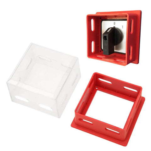 Push Start Button Cover For Emergency Stop And Light Switch Guards No Fuss Transparent Red Design Durable PC Material Protects Electrical Switches