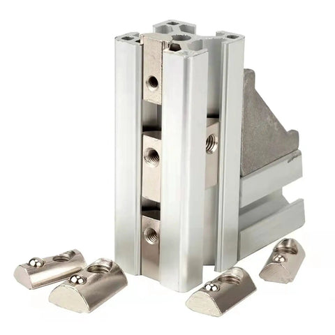 Drop In T Nut Set For Aluminum Extrusion 20 Pcs M6 Thread Spring Nuts with hammer head fasteners on 6mm slot 20 series