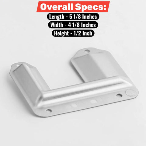 Rock Solid Stainless Steel Caster Positioning Kit For Commercial Kitchen Equipment Low Profile Floor Mount Wheel Rest With Anchor Bolts Fits Up To Six Inch Casters Set Of Two, stainless steel floor mount with dimensions shown.