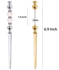 Six Pack Beadable Envelope Slitters For DIY Projects, Stainless Steel Letter Opener Knives with golden and silver handles