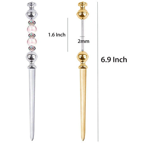 Six Pack Beadable Envelope Slitters For DIY Projects, Stainless Steel Letter Opener Knives with golden and silver handles
