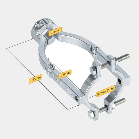 Heavy Duty Square Hole Drill Bit Adapter With Four Piece Mortising Attachment For Drill Press showing solid steel construction and adjustable size.
