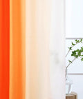 Orange And White Ombre Light Filtering Privacy Curtains Set Of 2 Panels 55 Inch Wide 84 Inch Long Grommet Top Non See Through Drapes