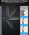 Side view of 2 Pack 150W LED Parking Lot Light With Dusk To Dawn 21000 Lumens IP66 Waterproof Outdoor Flood Light adjustable pole mount.