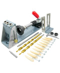 Pro Grade All Metal Pocket Hole Jig Kit For Woodworking, Heavy Duty And Pro Ready, Includes 2-3/8 Inch Titanium Plated Drill Bits