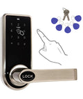 Slick Keyless Smart Door Lock 3 In 1 Password RFID Card And Tag Access with touchscreen keypad and lever