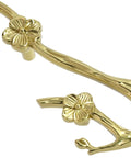 Brass Flower Branch Cabinet Handles Set Left And Right With Screws For Dressers Cabinets Wardrobes Drawers And Doors