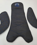 Custom Comfort Go Kart Seat Pads For Adults Blue Camouflage Design For Dirt Track And Flat Track Racing With Half Inch Foam Sewn