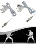 Pro Grade Fencing Body Cords For Foil And Saber, Transparent PVC Copper Wire With Hand Line Clamp, 2 Pack on black background