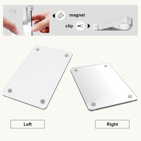 Clear Acrylic Sun Visor Photo Holder Clip For Cars Universal Magnetic Photo Clip for personalized car decor, transparent 2.4x3.5 inch