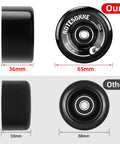 Comparison showing 8 Pack 65 X 36 mm Quad Roller Skate Wheels 78A With ABEC 9 Bearings Installed For Double Row Skating versus others