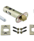 New York Round Door Knob With Studio Plate In Brushed Nickel And More Finishes door latch assembly hardware components