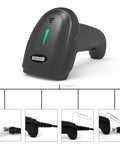 USB Laser Barcode Scanner Wired Handheld 1D Barcode Scanner Reader Black With 150 Scans Per Second LED Indicator And Buzzer