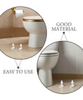 Close-up of 10 Piece Toilet Seat Bolt Kit with plastic screws and washers next to a toilet for universal toilet lid fit.