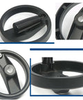 Collage of Hollow Aluminum Handwheel with Foldable Handle 100-200mm Double Spoked Wheel for Milling Machine and Lathe.