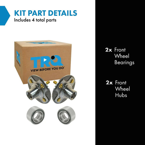 2 Piece Front Wheel Bearing And Hub Kit For Honda Civic 2001 Through 2005 Direct Fit Replacement Includes 2 Front Bearings And 2 Hubs