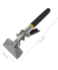 Manual Hand Seamer Tool For Metal Bending And Seaming, ergonomic double handle, compact size, side view with measurements