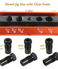Patented Self Centering Dowel Jig Kit For Woodworking, Pro Grade Drilling Guide With 1/4, 5/16, 3/8, 7/16 And 1/2 Inch Bushings