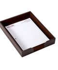 Bonded Leather Desk Set With Luxury Leather Desk Pad And Five Piece Organization Accessories In Dark Brown For A Boss Level Office Vibe