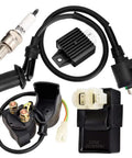 GY6 Ignition Coil Kit with Solenoid Relay and Voltage Regulator for 50cc 125cc 150cc Chinese Scooters Mopeds ATVs Go Karts CDI Box Spark Plug