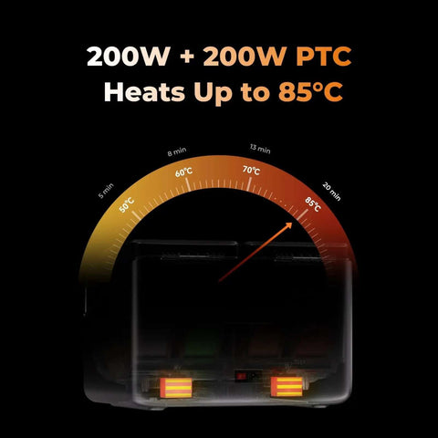 Temperature gauge of Upgraded Filament Dryer For Four Spools With Space Pi X4 Filament Storage Box And Dual Independent Heating Chambers Up To 85C