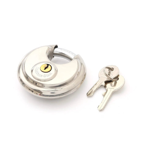 Beefy 12 Pack Round Padlocks With Shielded Shackle For Trailer Storage And Truck Security In Stainless Steel Armor Weatherproof