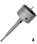 Built Like A Tank 4 Inch Concrete Hole Saw With 220mm Sds Plus Shank Rod featuring heavy duty alloy steel construction and pilot bit.