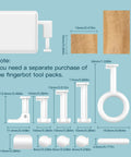 Fingerbot Plus Smart Button Pusher No Wiring Switch Upgrade With Touch Control parts and dimensions illustration