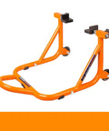 Beefy Paddock Lift Stand For Rear Wheel With Fork And Swingarm Spool, Heavy Duty Motorcycle Stand, 529 Lbs Capacity, Dismantable, Orange