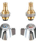 4 Inch Brass Faucet Handle Replacement Stem Assembly Kit with leak proof brass cartridge and hot cold knobs visible for 4 inch faucets