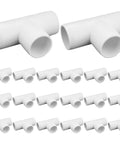20-Pack 1/2 Inch Tee PVC Fittings Furniture Grade 3 Way Connectors For SCH40 PVC Pipe DIY Builds And Frames Heavy Duty UV Resistant