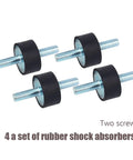 Built Tough Rubber Mount Damper With Metal Bonded Rubber For Vibration Control On Air Compressors And Engine Pumps Reducing Noise Vibration And Shock M8 Threaded Stud Mount Durable Anti Vibration Isolation For Equipment Protection, 4 pack two-screw mounts