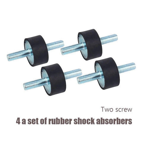 Built Tough Rubber Mount Damper With Metal Bonded Rubber For Vibration Control On Air Compressors And Engine Pumps Reducing Noise Vibration And Shock M8 Threaded Stud Mount Durable Anti Vibration Isolation For Equipment Protection, 4 pack two-screw mounts