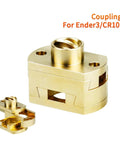 Smooth Upgrade For Your 3D Printer With These 2PC T8x8mm Oldham Couplings And Nuts For Ender3 Cr10 Z Axis Screws, Perfect Flexible Shaft Connector Parts That Make Installation Super Easy And Durable. gold metal 3D printer Z axis Oldham coupling for Ender3/CR10