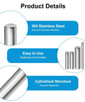 Pro Grade 50 Piece Stainless Steel Dowel Pin Set With Four Sizes M2 M3 M4 M6 for Metal Wood Shelving and Furniture Projects Durable Silver Finish