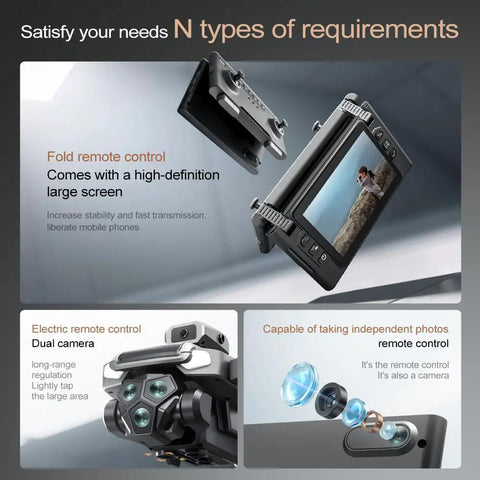 Foldable Dual 4K Camera Drone With 5G Transmission And Brushless Motors Under 249g 90 Degree Adjustable Lens details