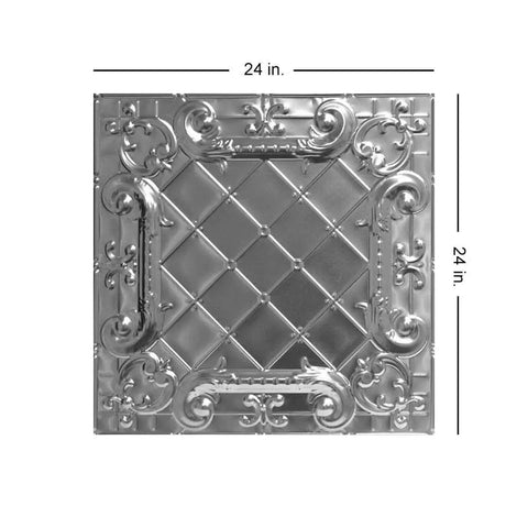 2x2 Ft Tin Plated Steel Wall And Ceiling Pattern Panels 12 Pack Nail Up Kit Unfinished Steel Panels With Matching Nails DIY Friendly Ready For Paint Oil Based Finish Needed Recycled USA Craft Material For DIY Home Decor detailed design view