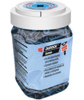Tub of Durock corrosion-resistant screws for wood framing with label details visible on the side.