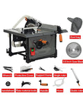 Hella Tough Portable Table Saw With 1750W Motor Built Different For Serious Woodworking And Crafting Projects featuring 8.5-inch saw blade and accessories.