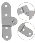 4-Piece Folding Table Hinges Kit For 180-Degree Beefed-Up Heavy-Duty Attic Ladder And Folding Furniture Repairs Chicken-Mouth Shape Hardware Easy Install Replacement For Pull-Down Stairs And Foldable Tables, silver iron hinge close-up